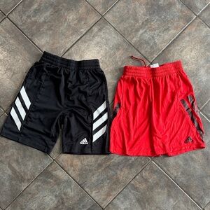 2 PAIR Adidas Kids Athletic Shorts